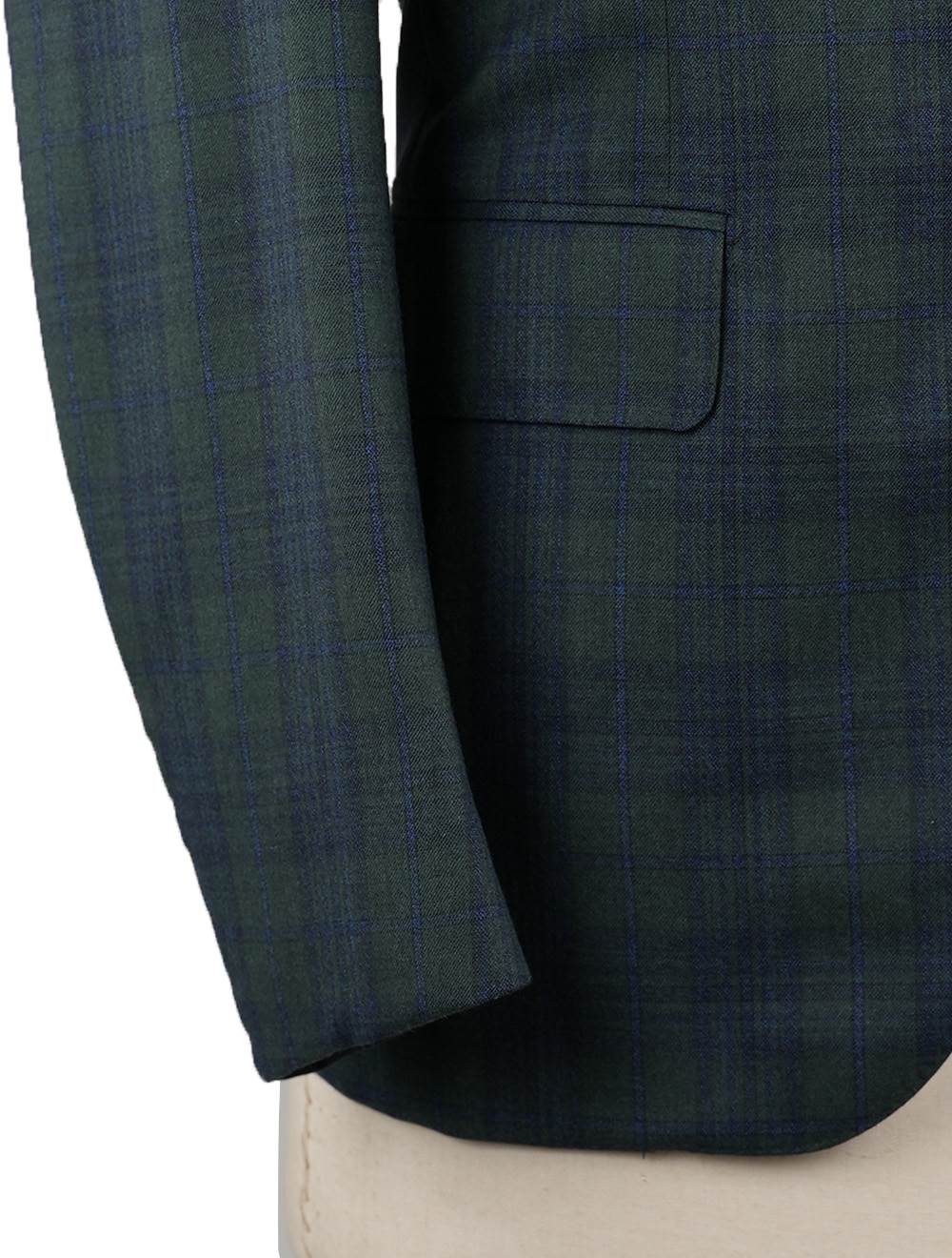 Isaia Blue Green Wool Blazer