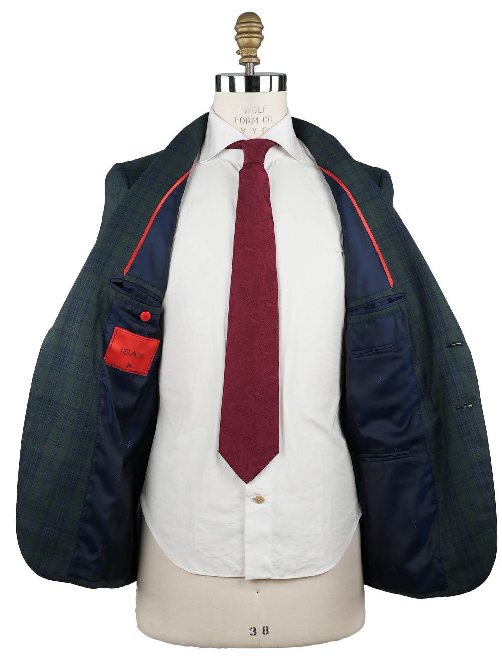 Isaia Blue Green Wool Blazer