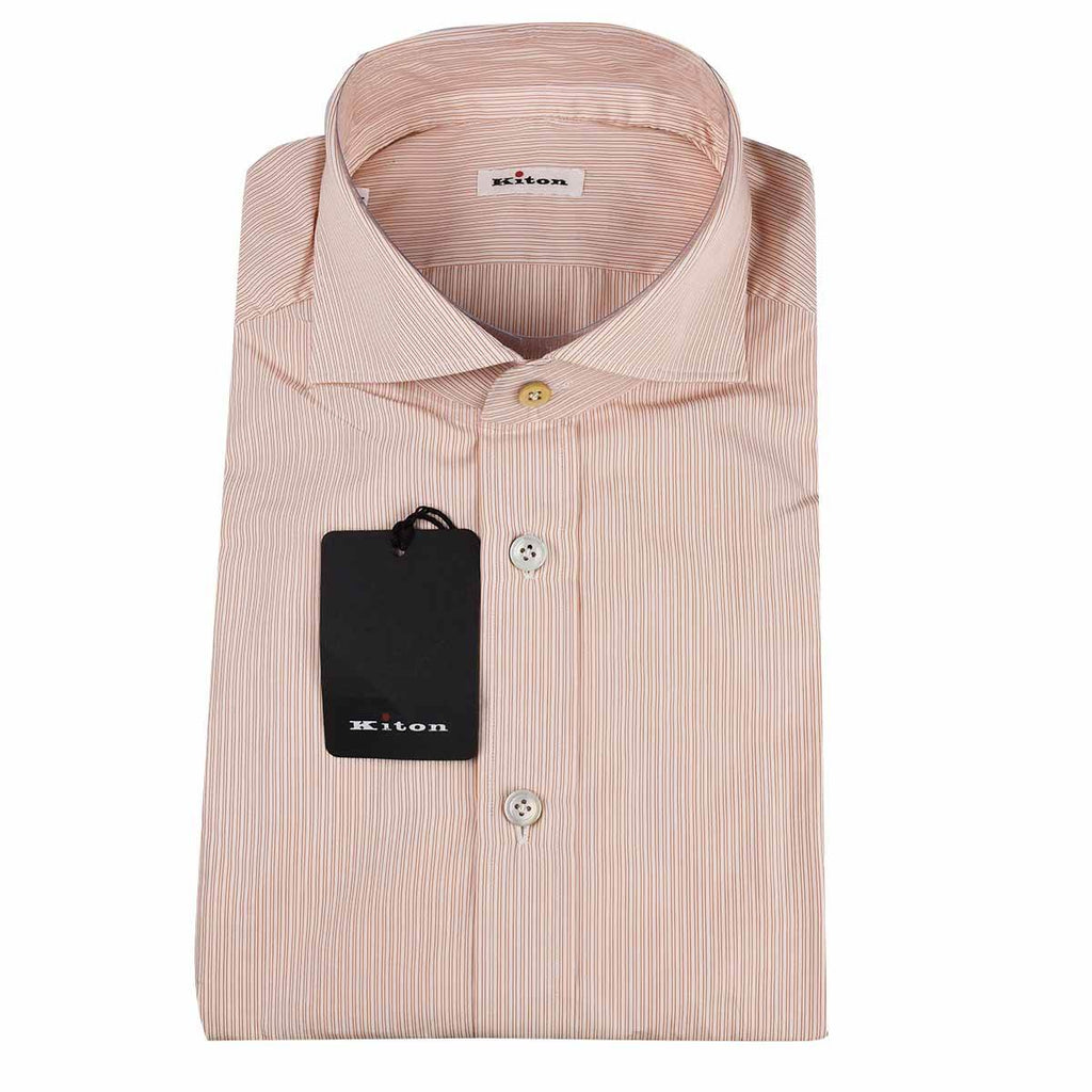 Kiton Kiton White Orange Cotton Shirt White/Orange 000