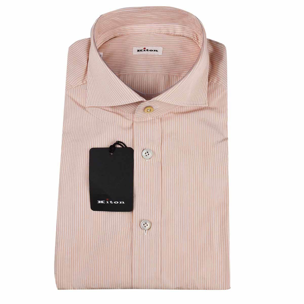 Kiton Kiton White Orange Cotton Shirt White/Orange 000