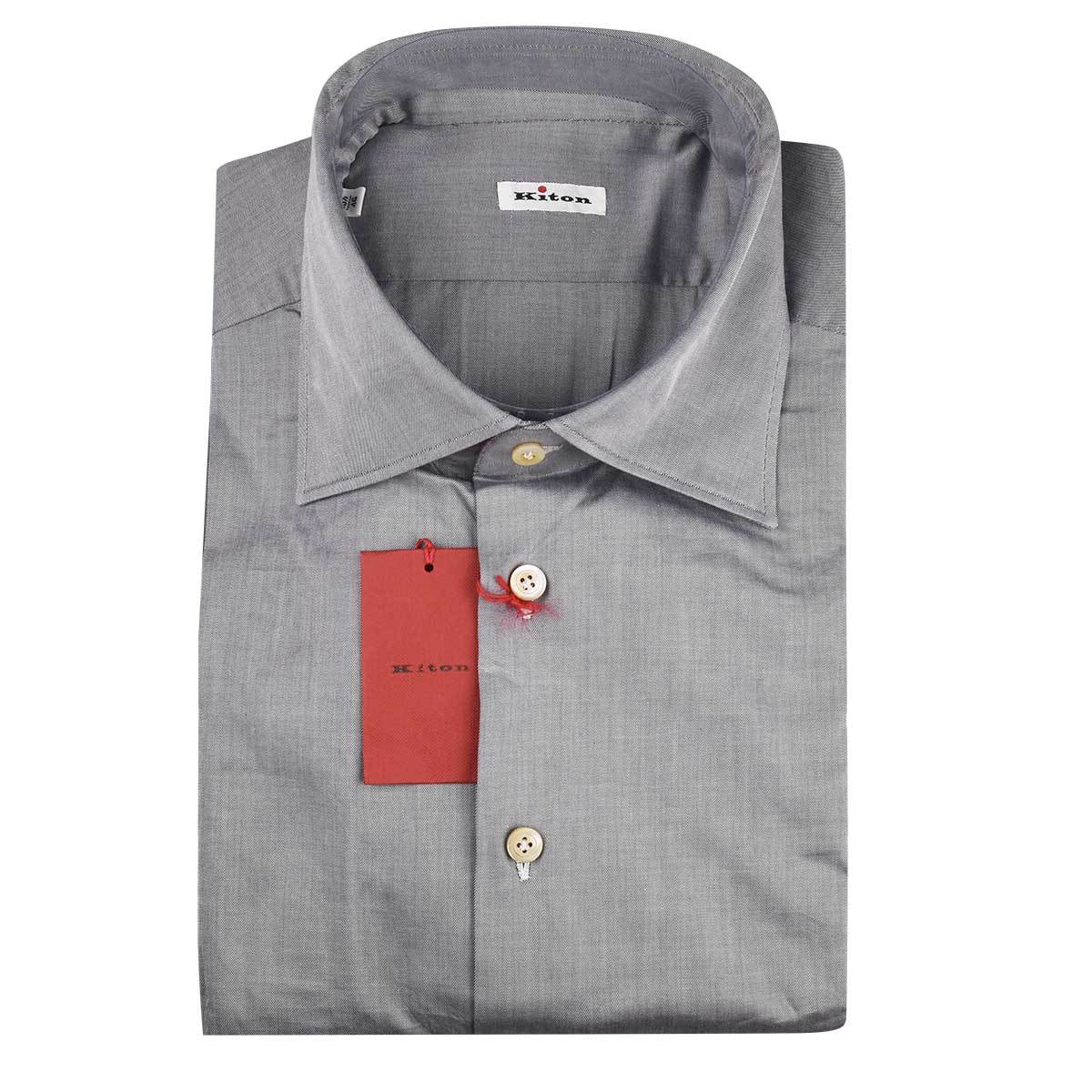 Kiton Kiton Gray Cotton Shirt Gray 000