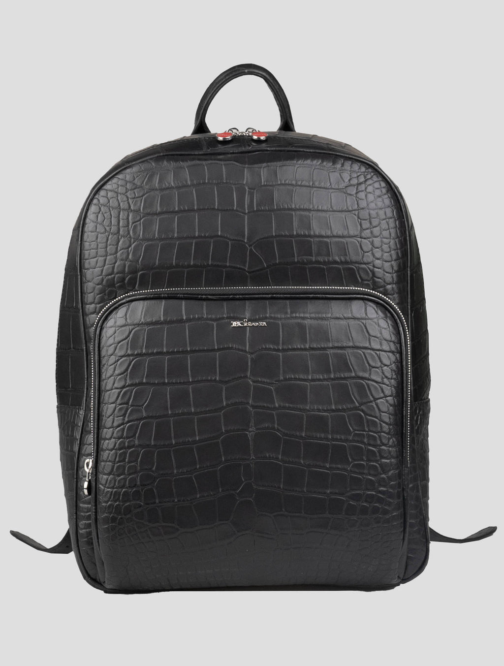 Kiton Black Leather Crocodile Backpack 1