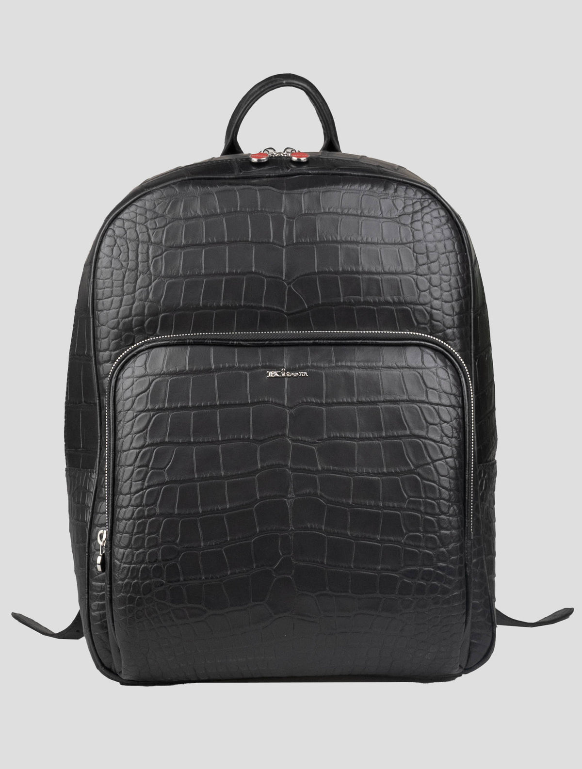 Kiton Black Leather Crocodile Backpack 1