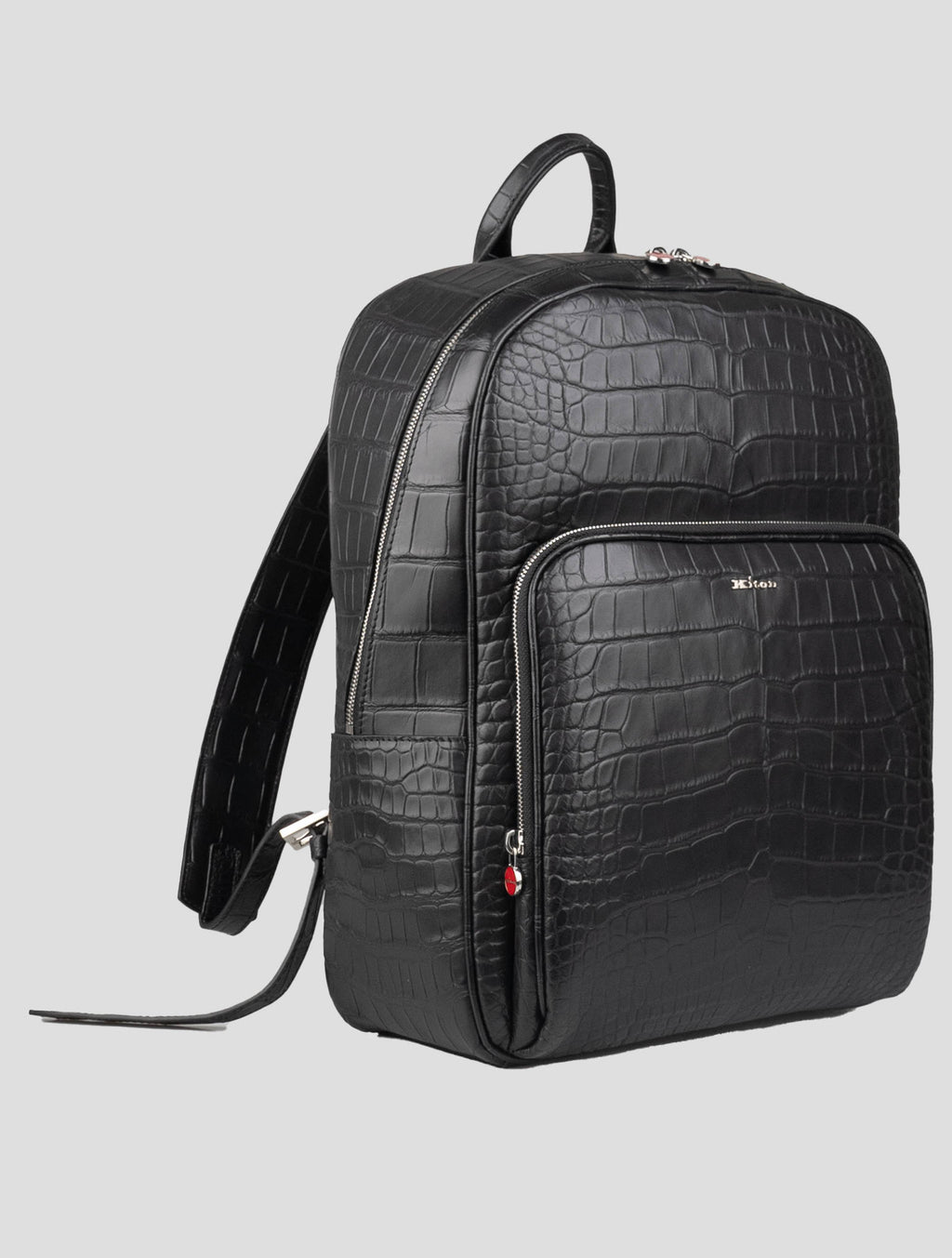 Kiton Black Leather Crocodile Backpack 2