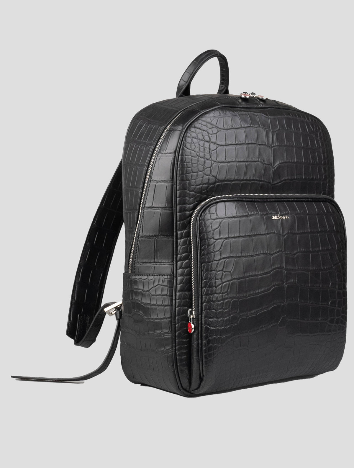 Kiton Black Leather Crocodile Backpack 2