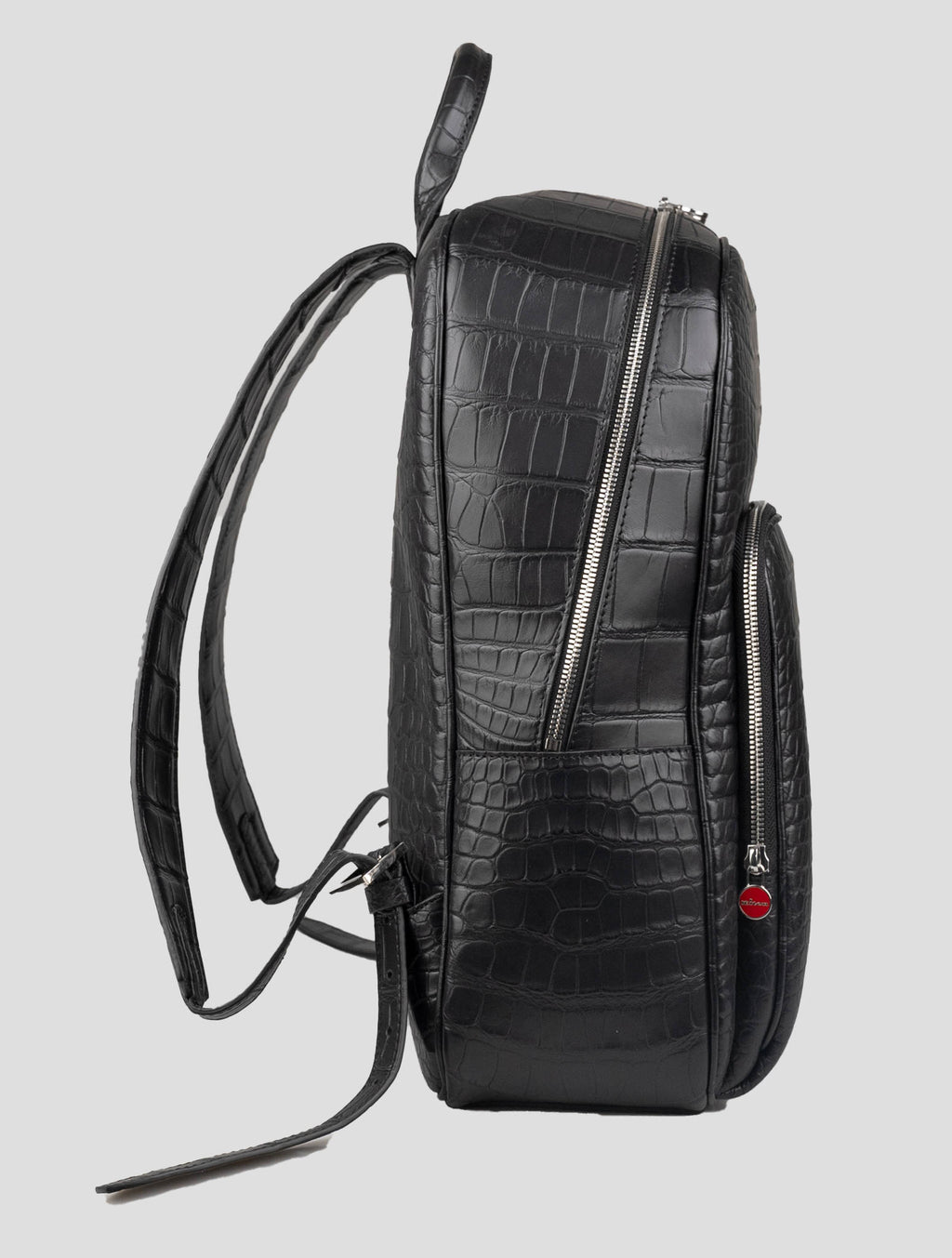 Kiton Black Leather Crocodile Backpack 4