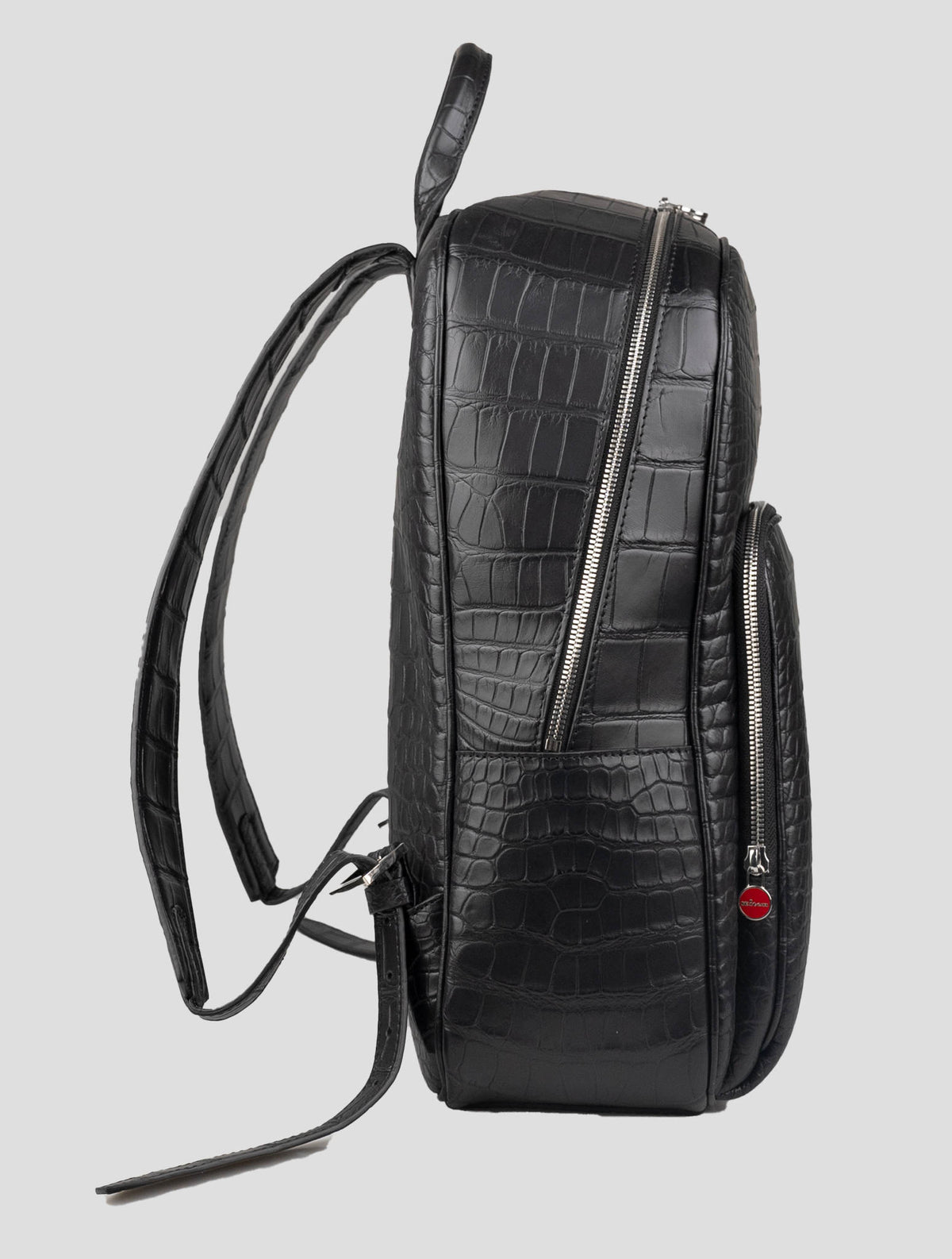 Kiton Black Leather Crocodile Backpack 4