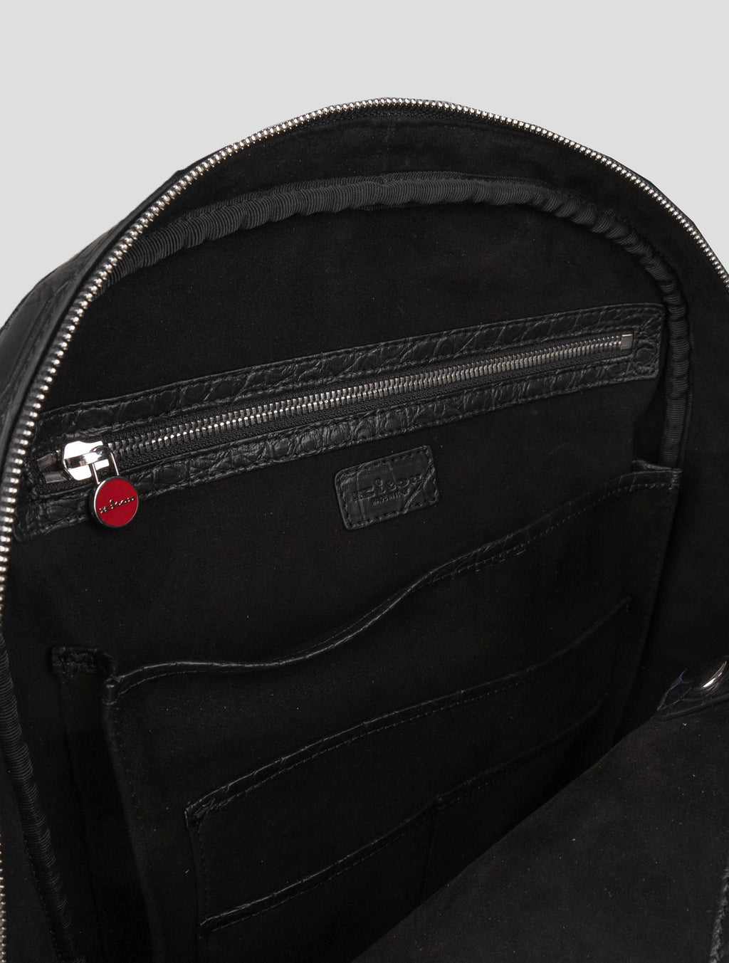 Kiton Black Leather Crocodile Backpack 5