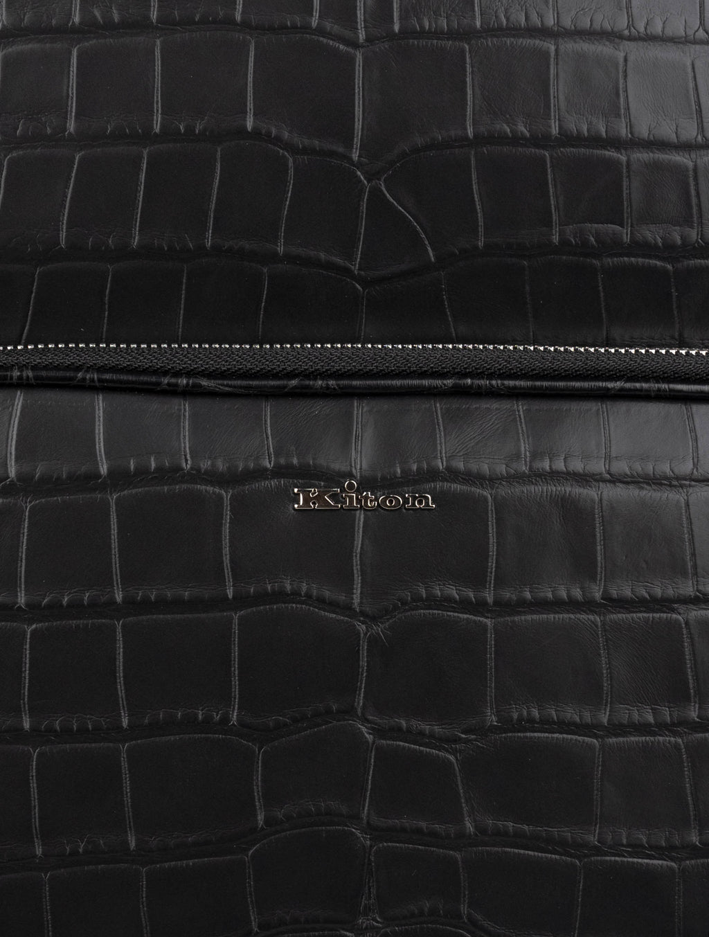 Kiton Black Leather Crocodile Backpack 6