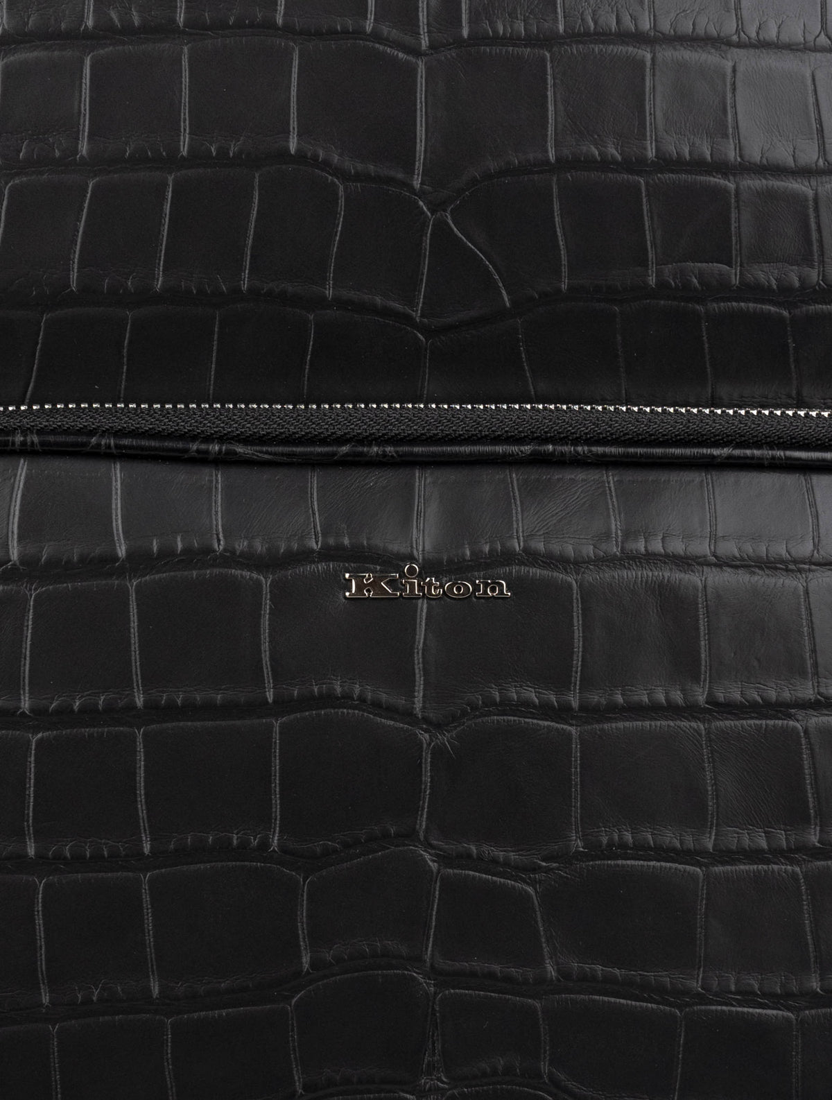 Kiton Black Leather Crocodile Backpack 6