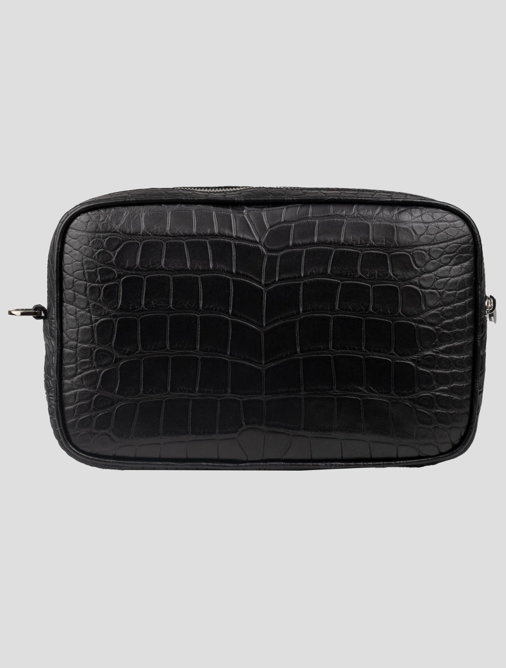 Kiton Black Leather Crocodile Pochette 3