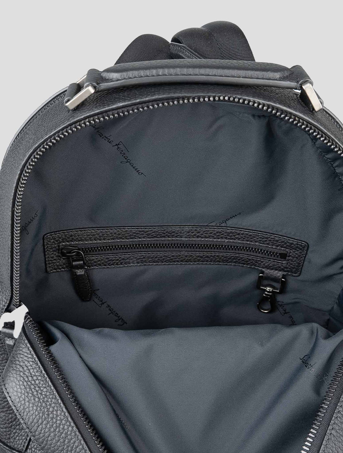Ferragamo Black Leather Backpack Bag 7