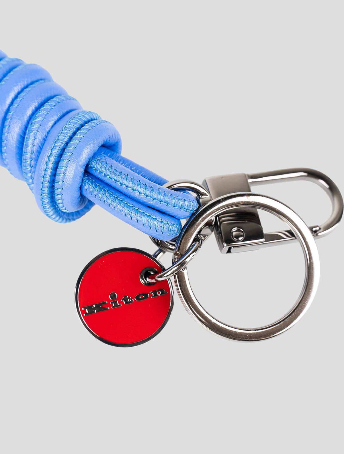 Kiton Light Blue Leather Keychain 2
