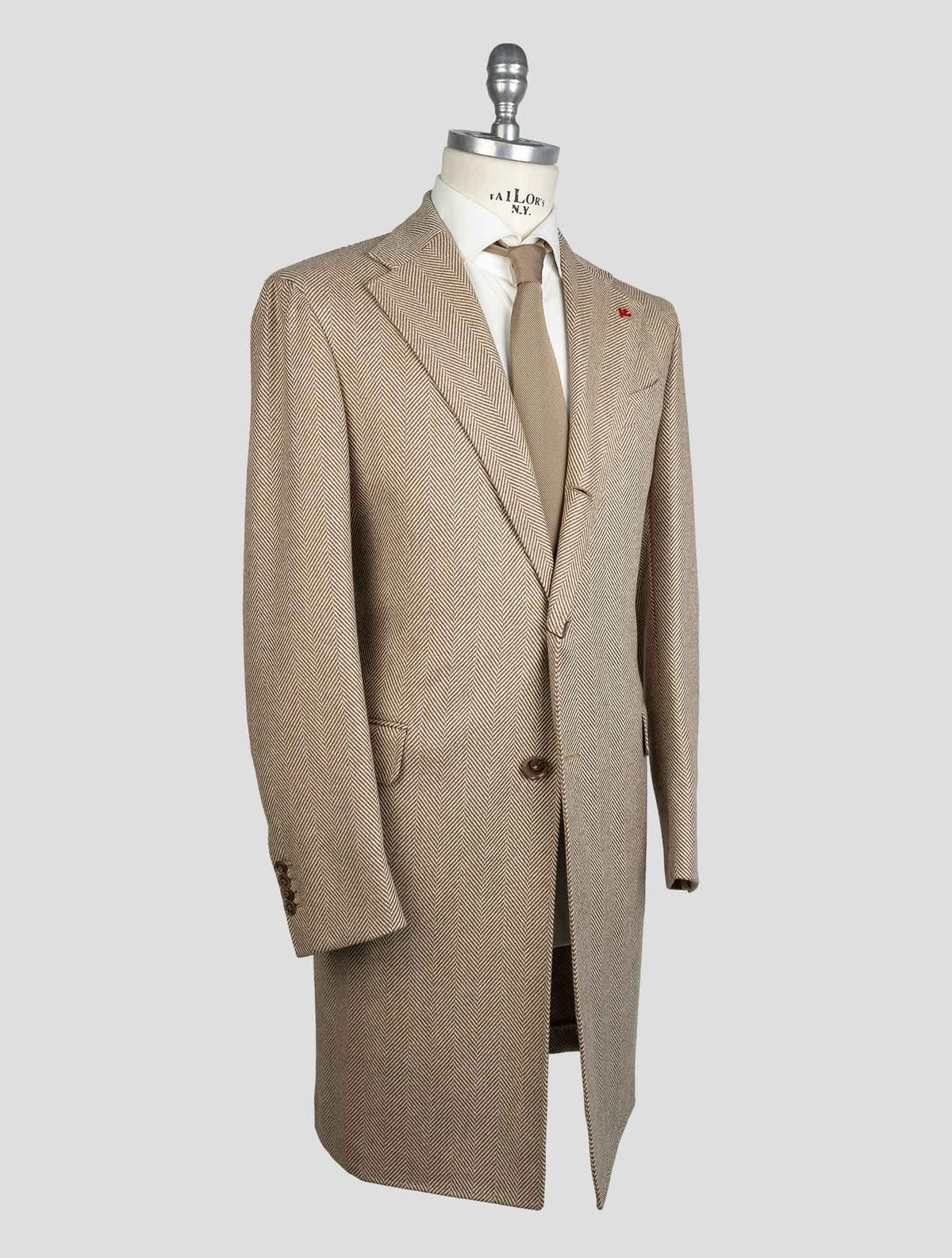 Isaia Beige Virgin Wool Overcoat 2