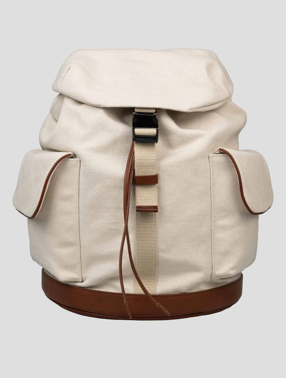 Kiton Beige Cotton Backpack 1