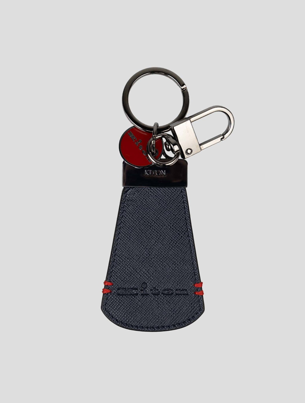 Kiton Dark Blue Leather Keychain 1