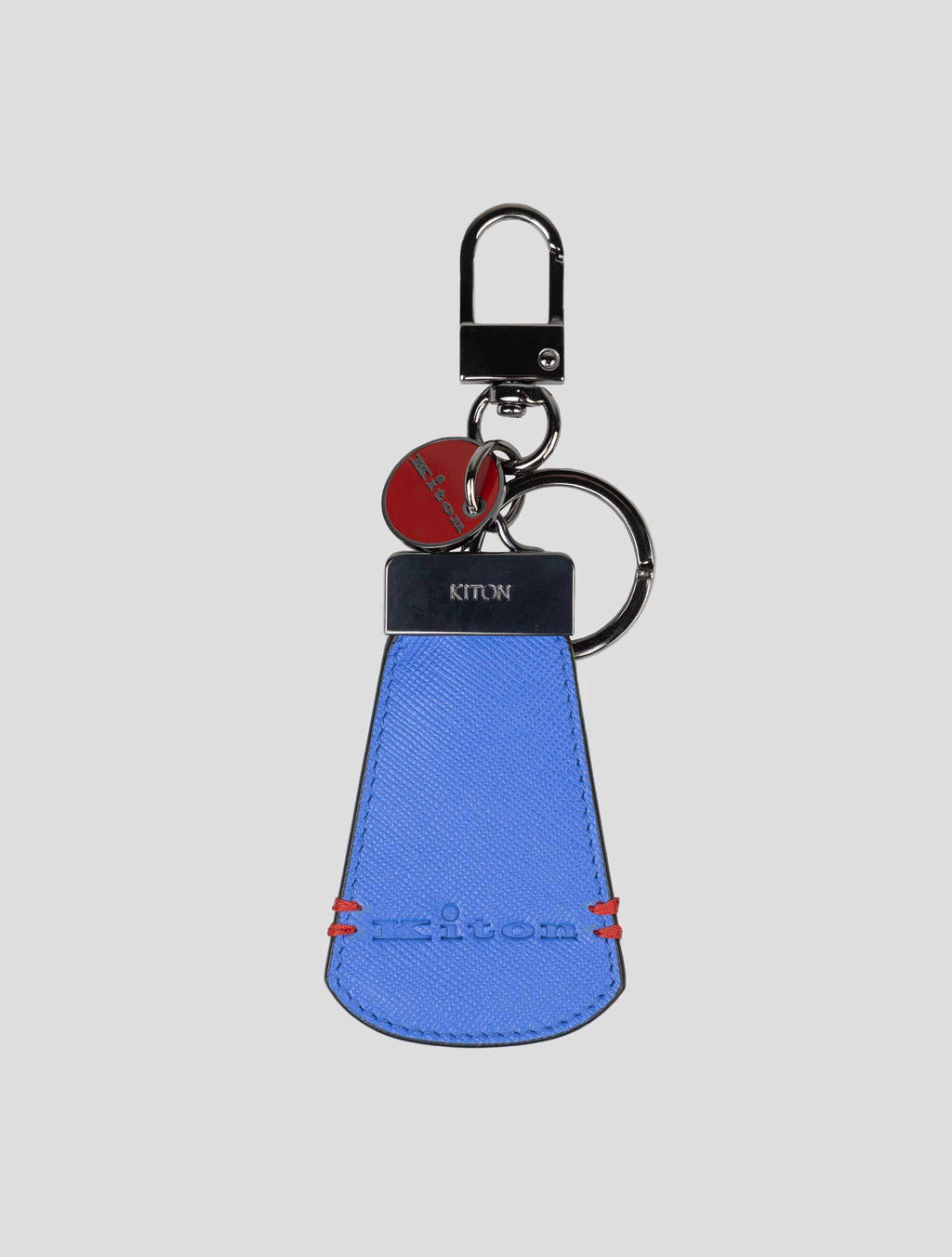 Kiton Light Blue Leather Keychain 1