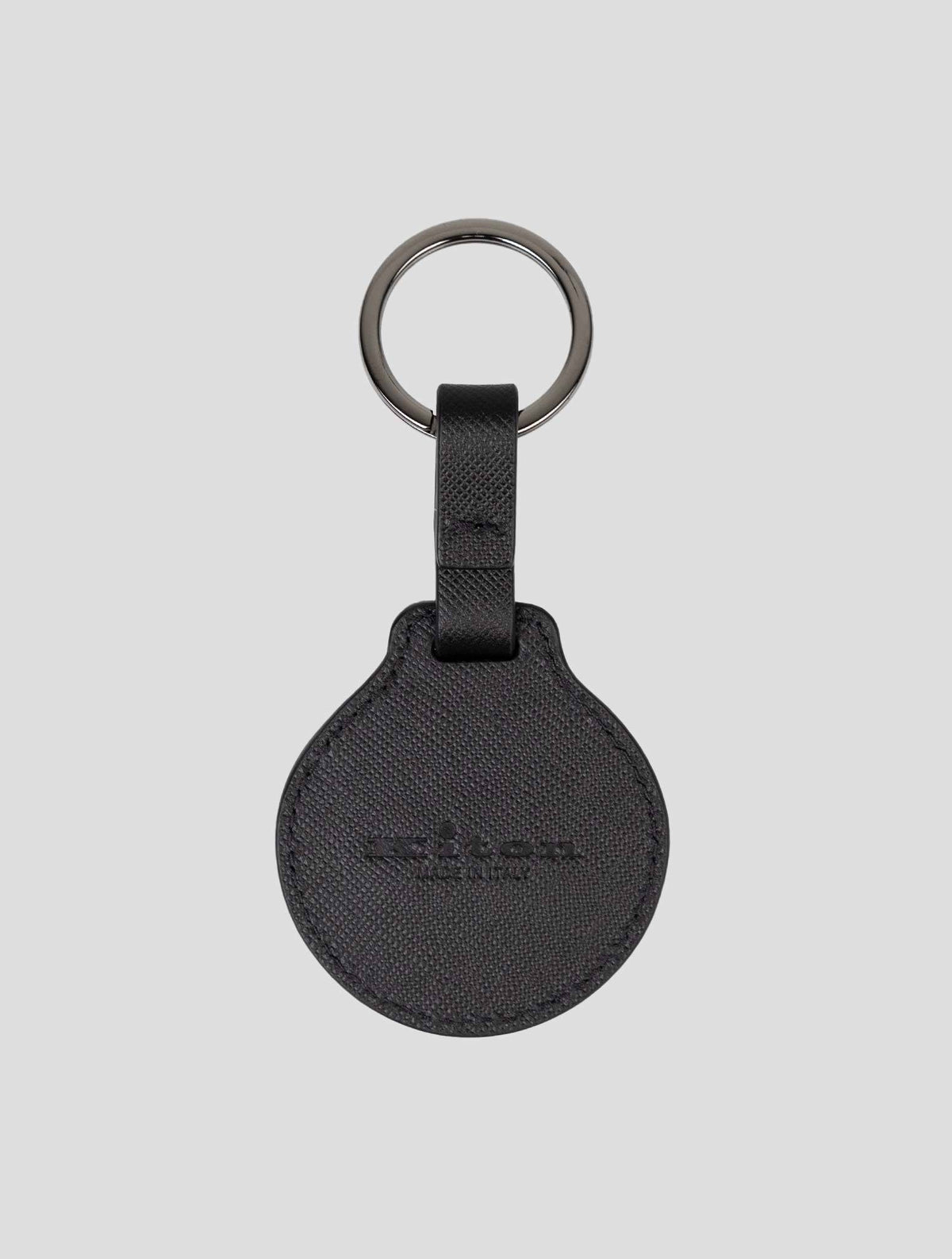 Kiton Black Leather Keychain 2