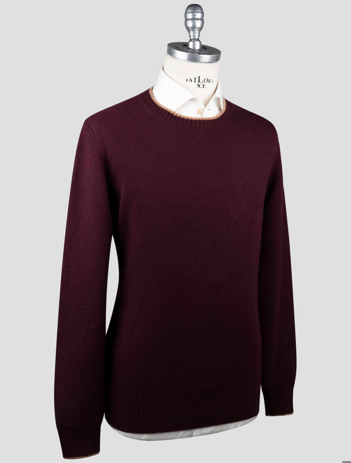 Gran Sasso Gran Sasso Burgundy Virgin Wool Sweater Crewneck Burgundy 001