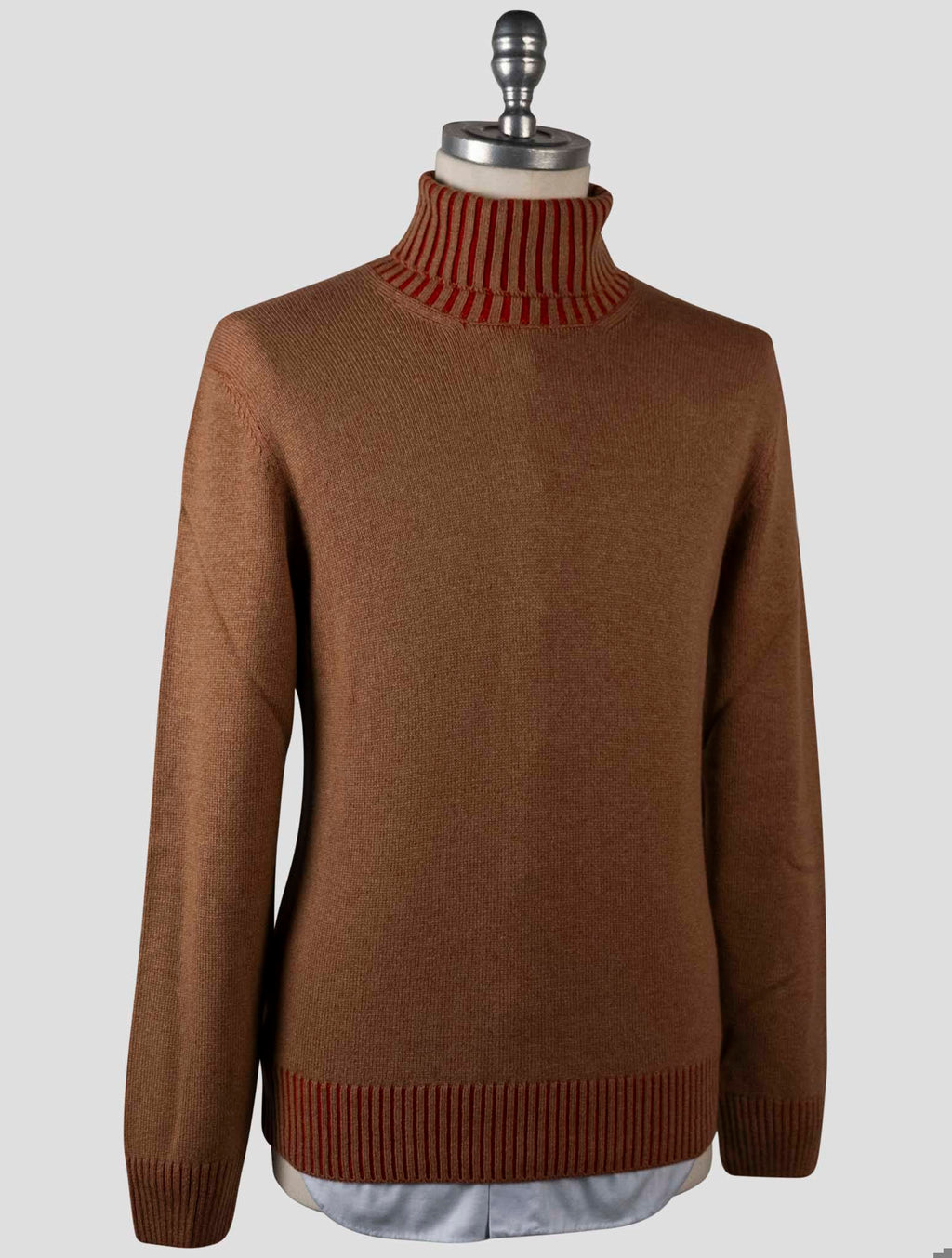 Gran Sasso Gran Sasso Brown Virgin Wool Viscose Cashmere Sweater Turtleneck Brown 001