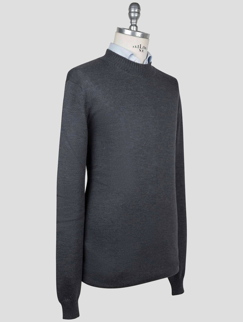 Gran Sasso Gran Sasso Dark Gray Virgin Wool Sweater Crewneck Dark Gray 001