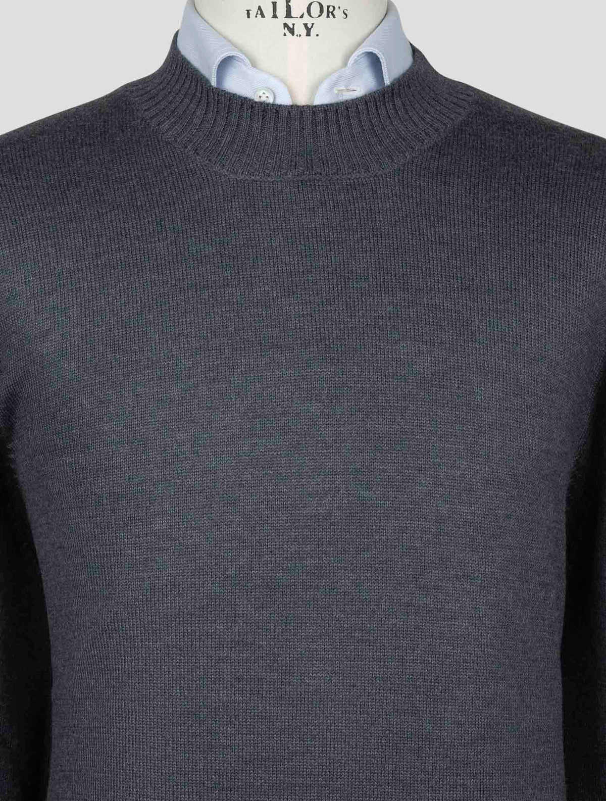 Gran Sasso Dark Gray Virgin Wool Sweater Crewneck