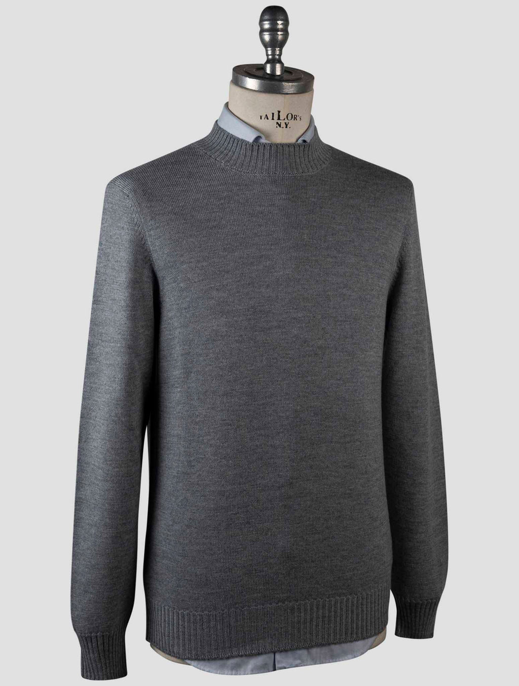 Gran Sasso Gran Sasso Gray Virgin Wool Sweater Half Neck Gray 001