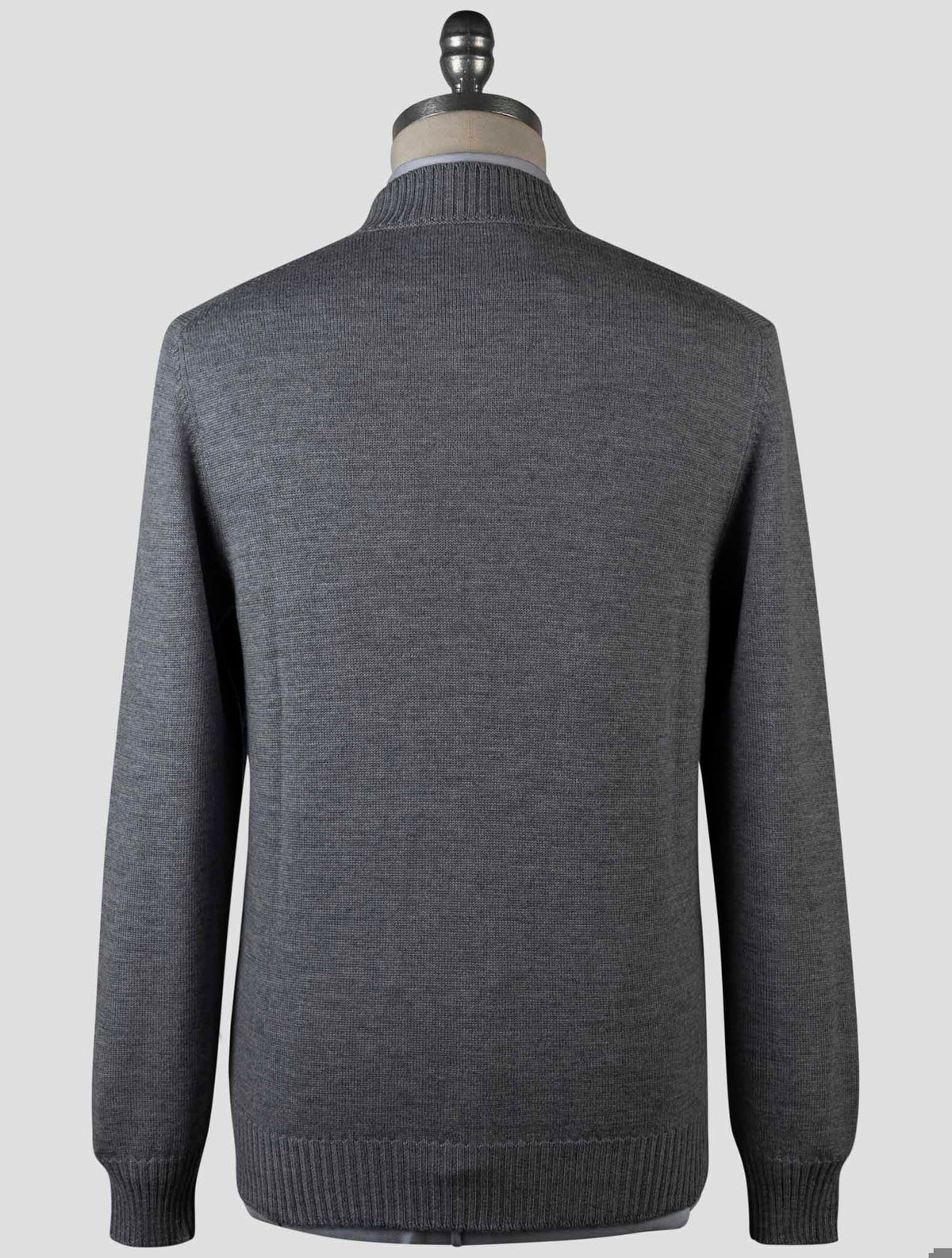 Gran Sasso Gray Virgin Wool Sweater Half Neck