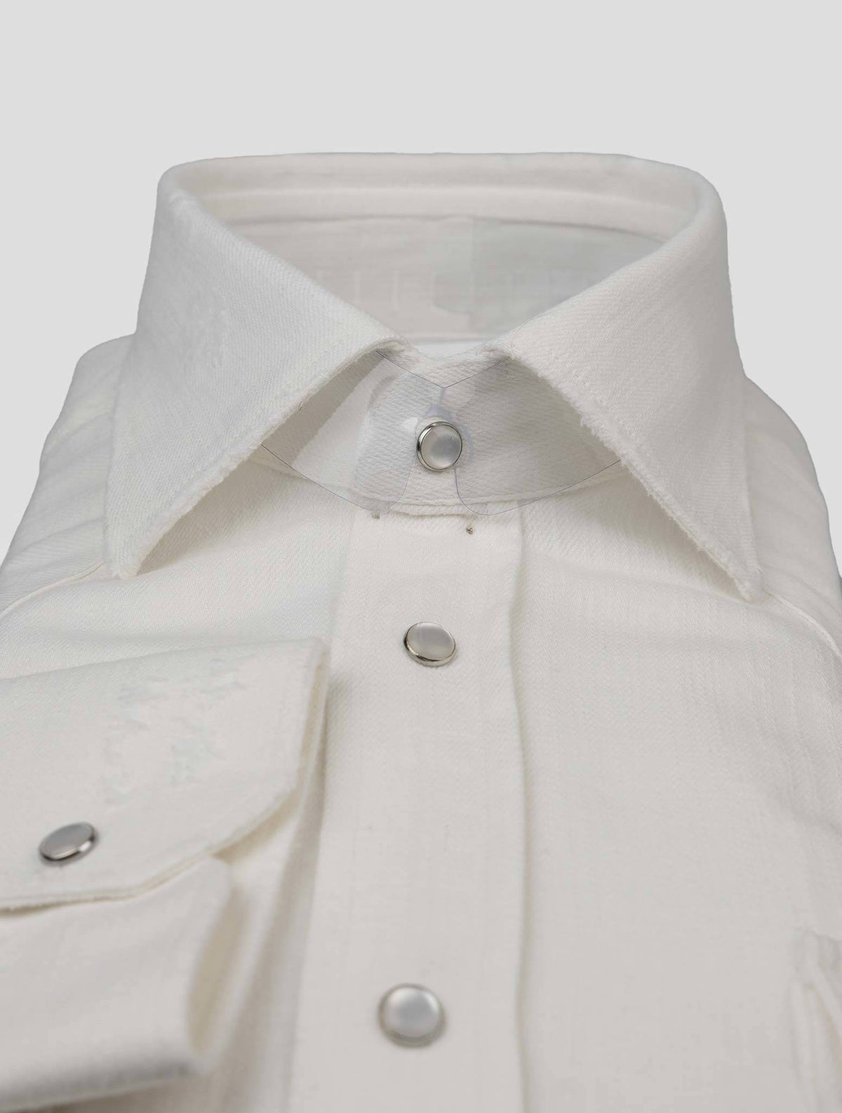 Sartorio Napoli White Denim Cotton Shirt 2