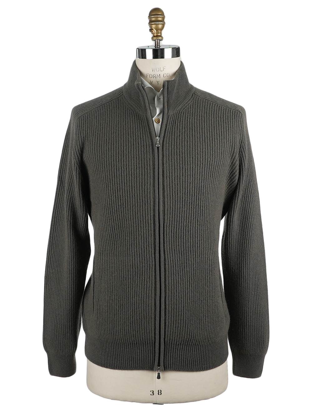 Gran Sasso Gran Sasso Green Gray Cashmere Sweater Full Zip Green / Gray 000
