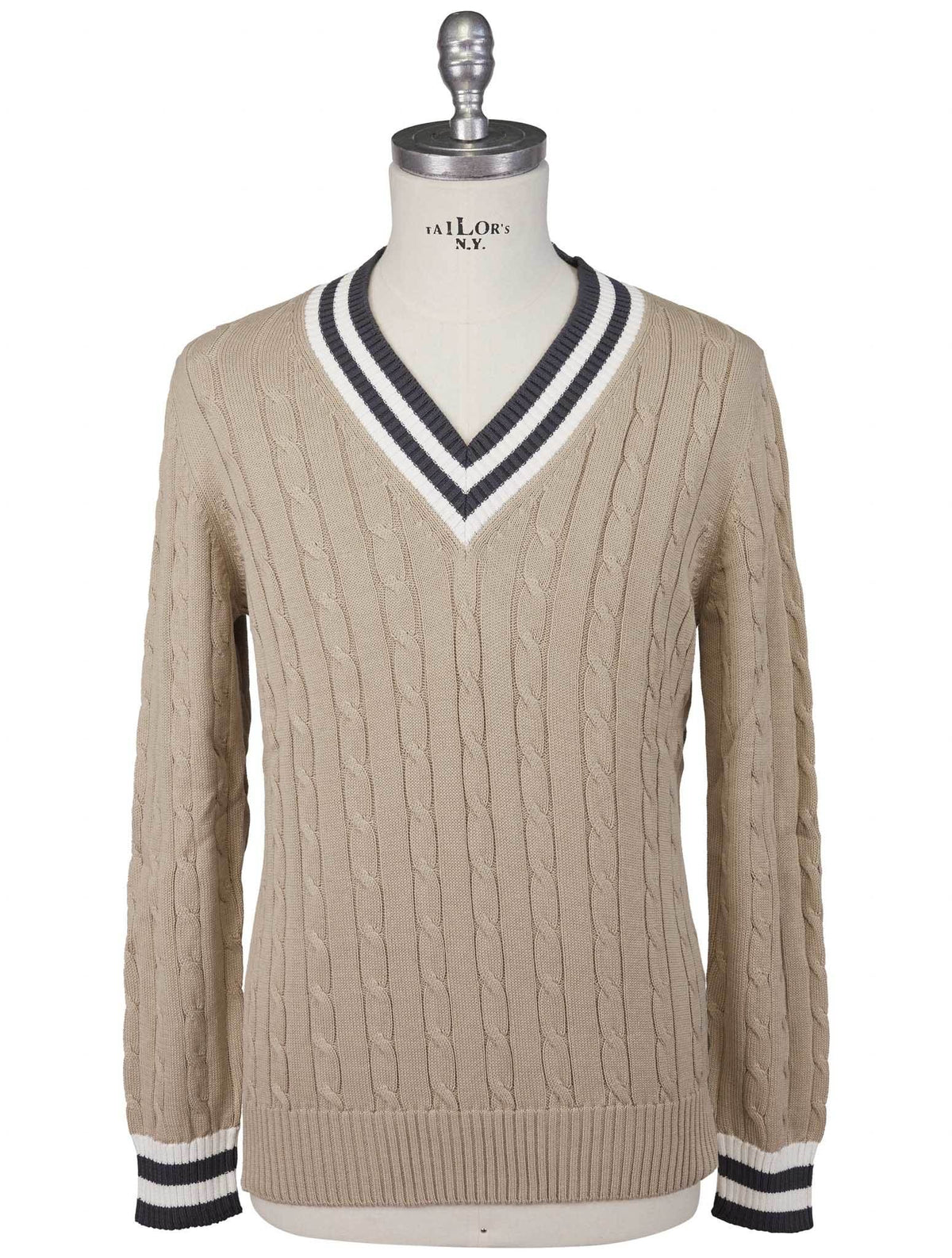 Gran Sasso Beige Cotton Sweater Cardigan
