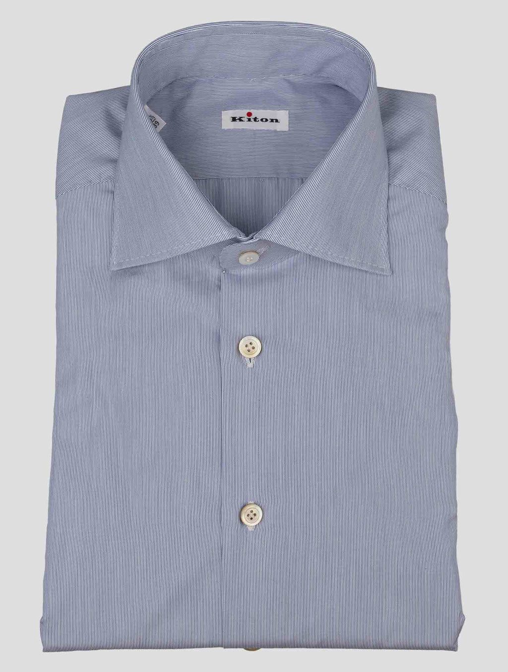 Kiton Light Blue White Cotton Shirt 3
