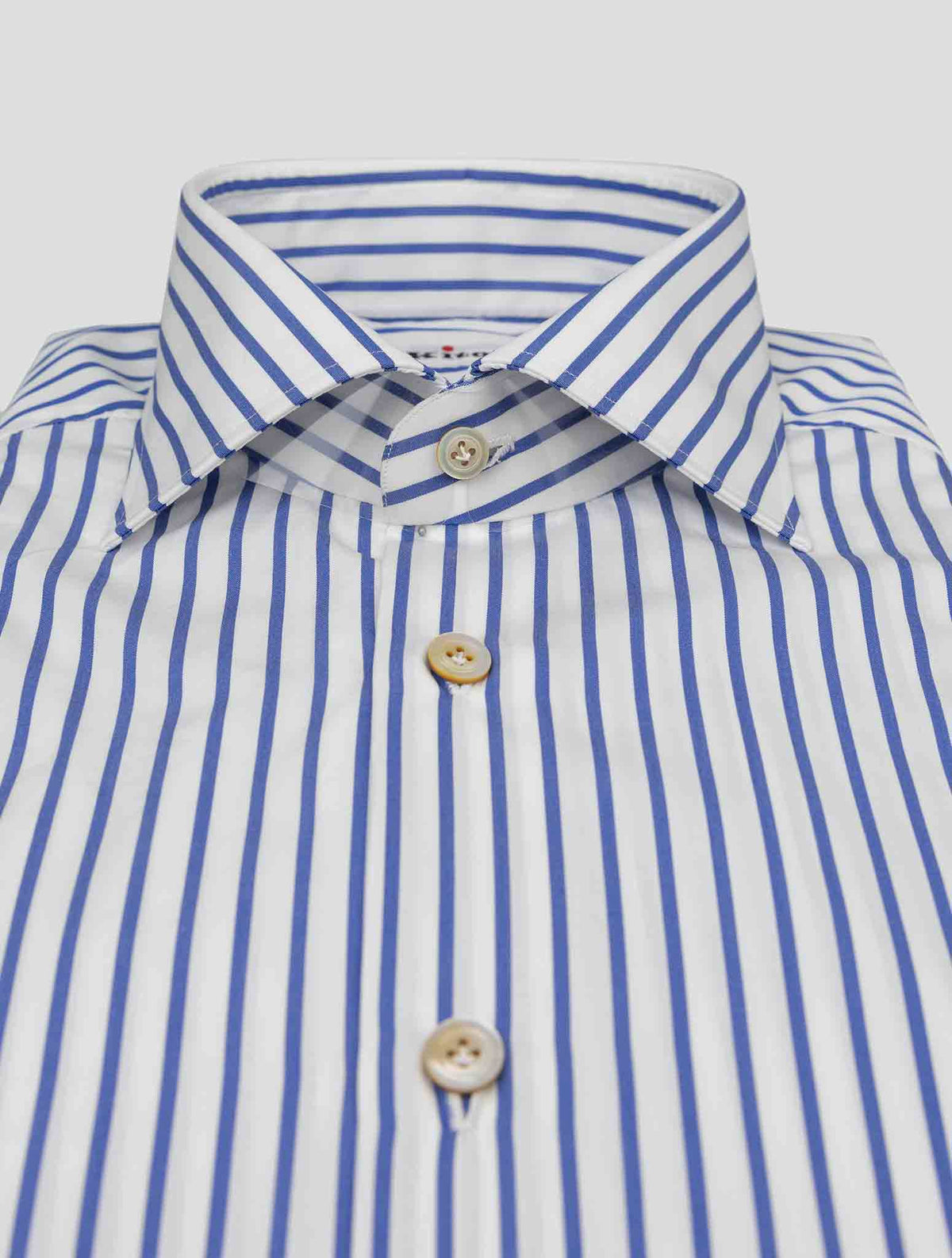 Kiton Blue White Cotton Shirt 2
