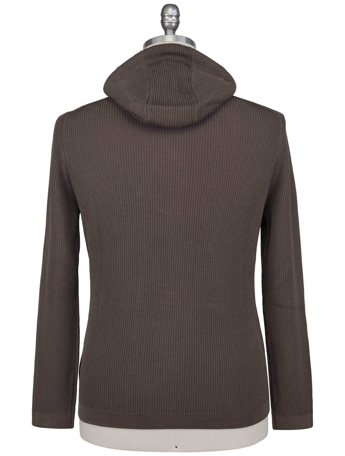 Gran Sasso Brown Cotton Hoodie Full Zip