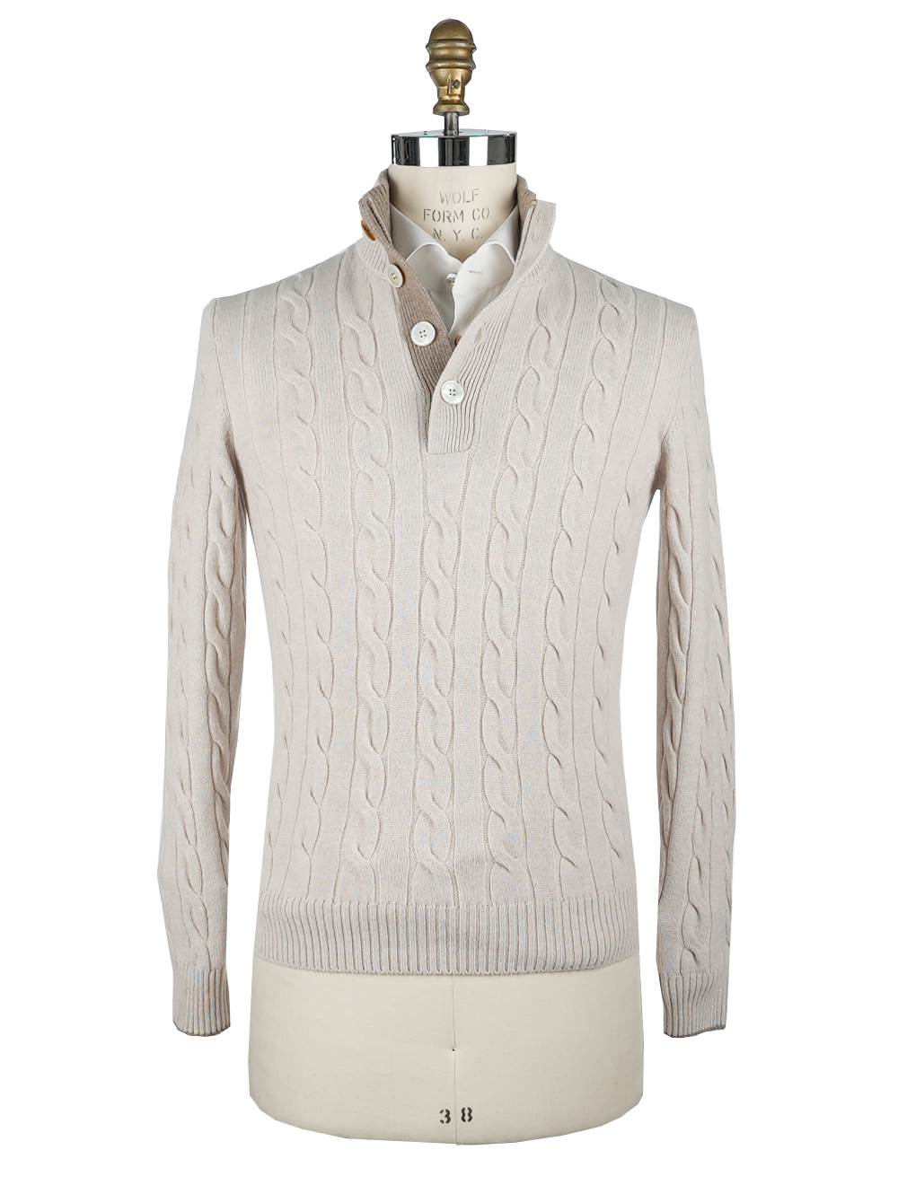Gran Sasso Gran Sasso Beige Cashmere Sweater Half Button Beige 000