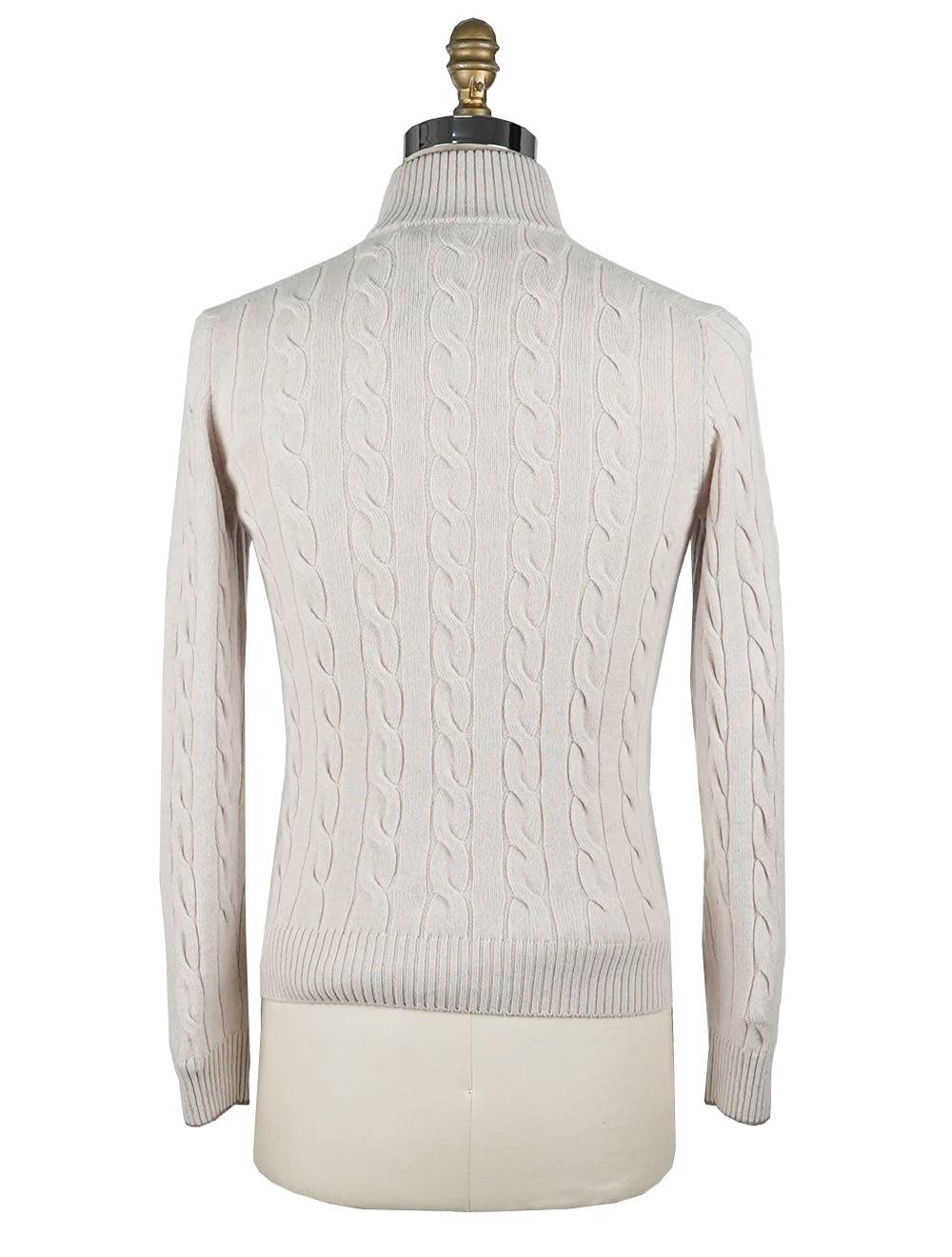 Gran Sasso Beige Cashmere Sweater Half Button