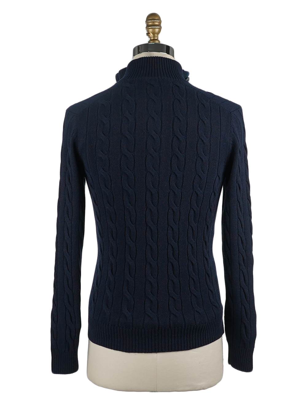 Gran Sasso Blue Cashmere Sweater Half Button