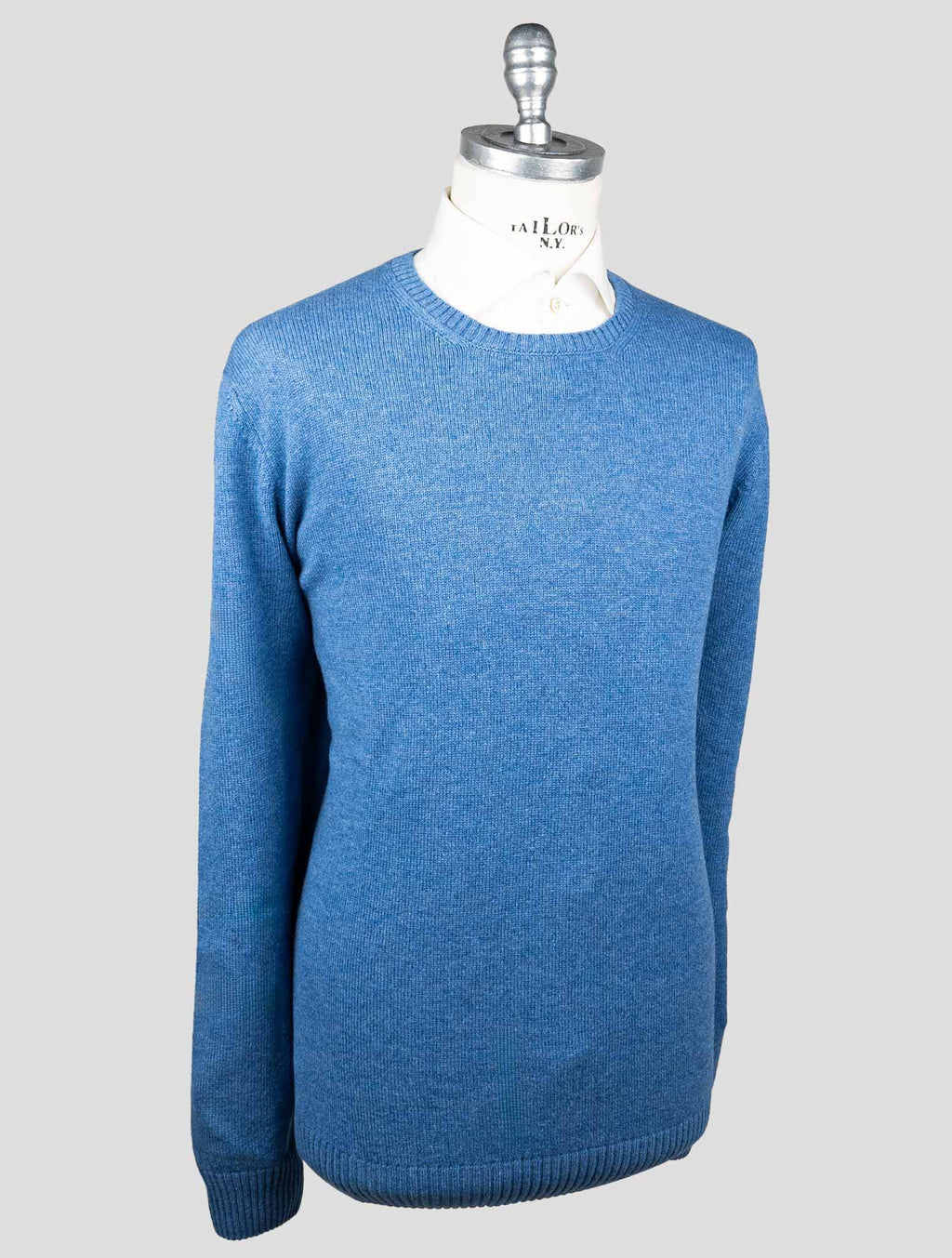 Gran Sasso Gran Sasso Blue Virgin Wool Viscose Cashmere Sweater Crewneck Blue 001