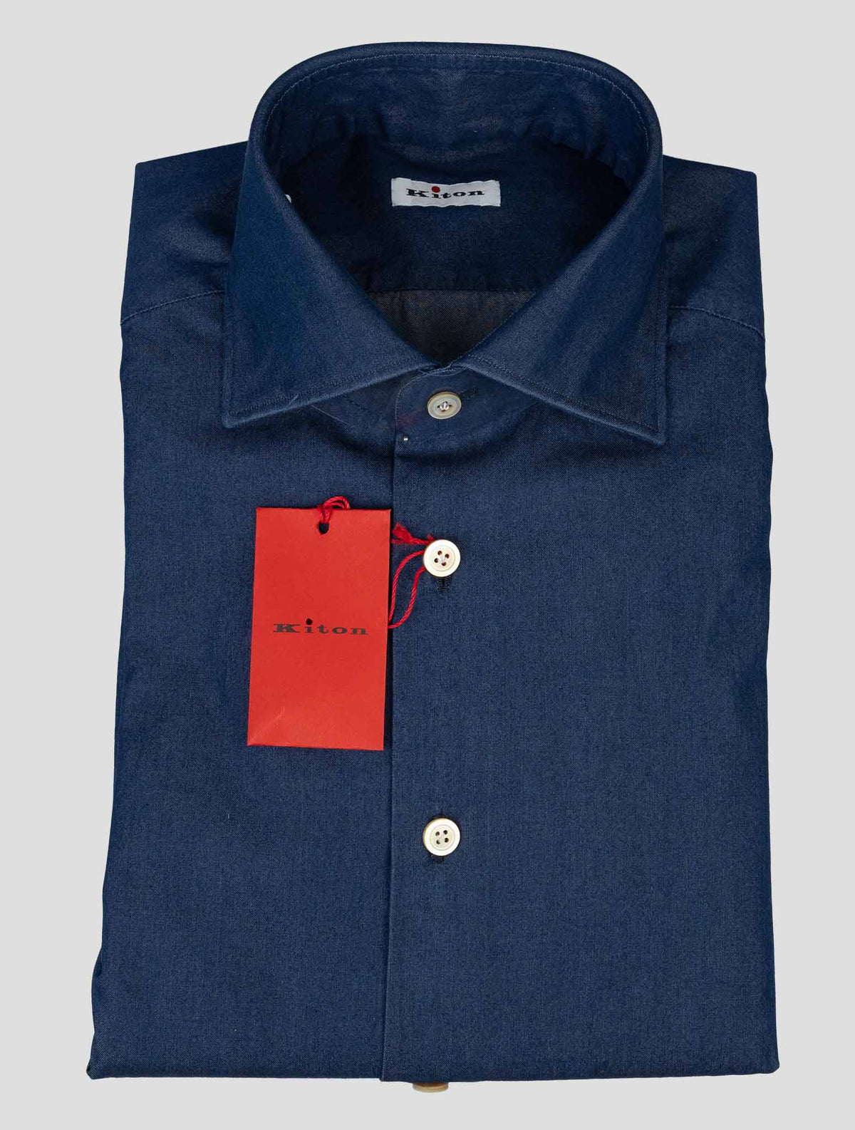 Kiton Blue Cotton Shirt 3