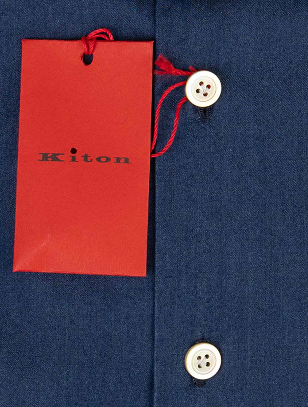 Kiton Blue Cotton Shirt 4