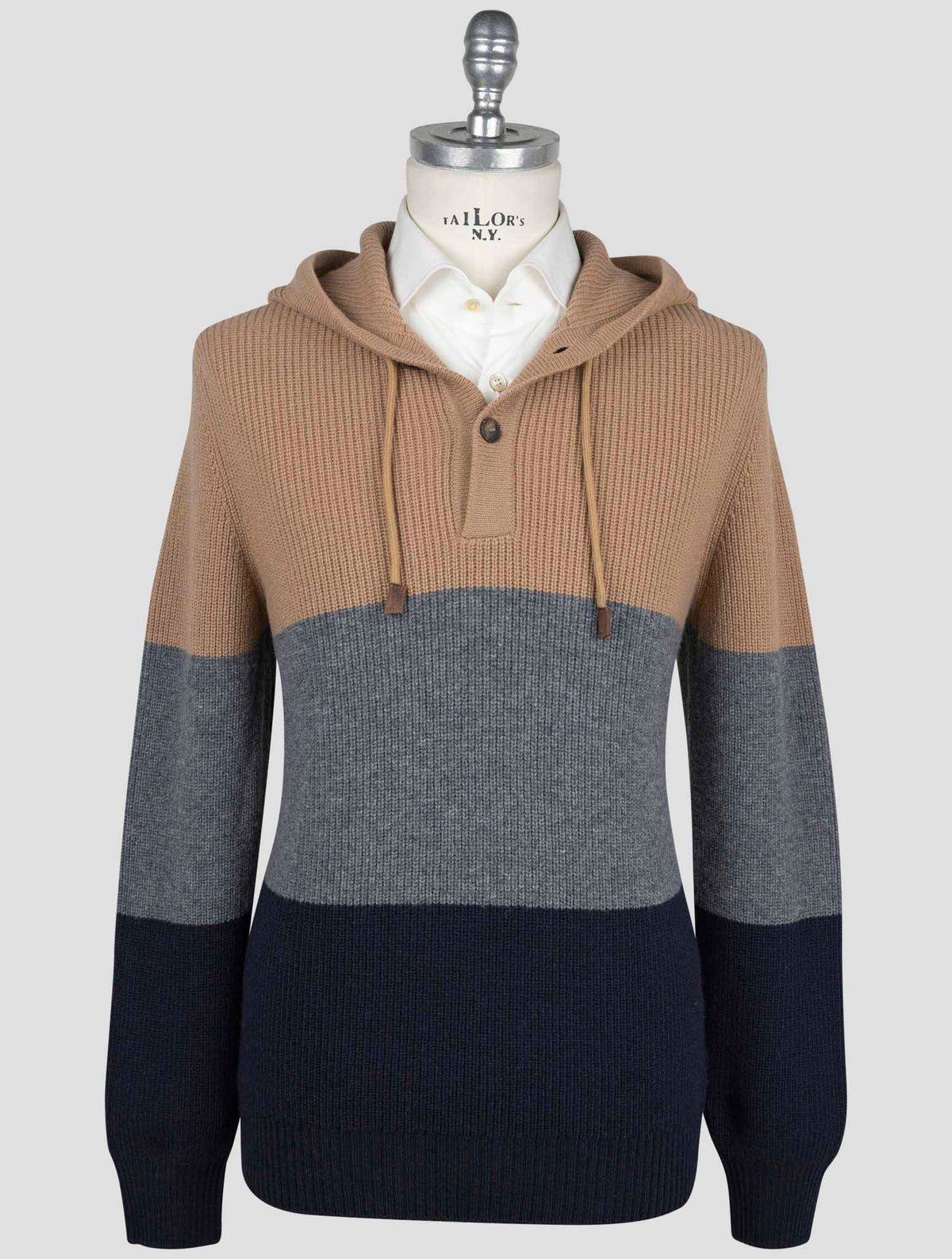 Gran Sasso Multicolor Virgin Wool Sweater Half Button