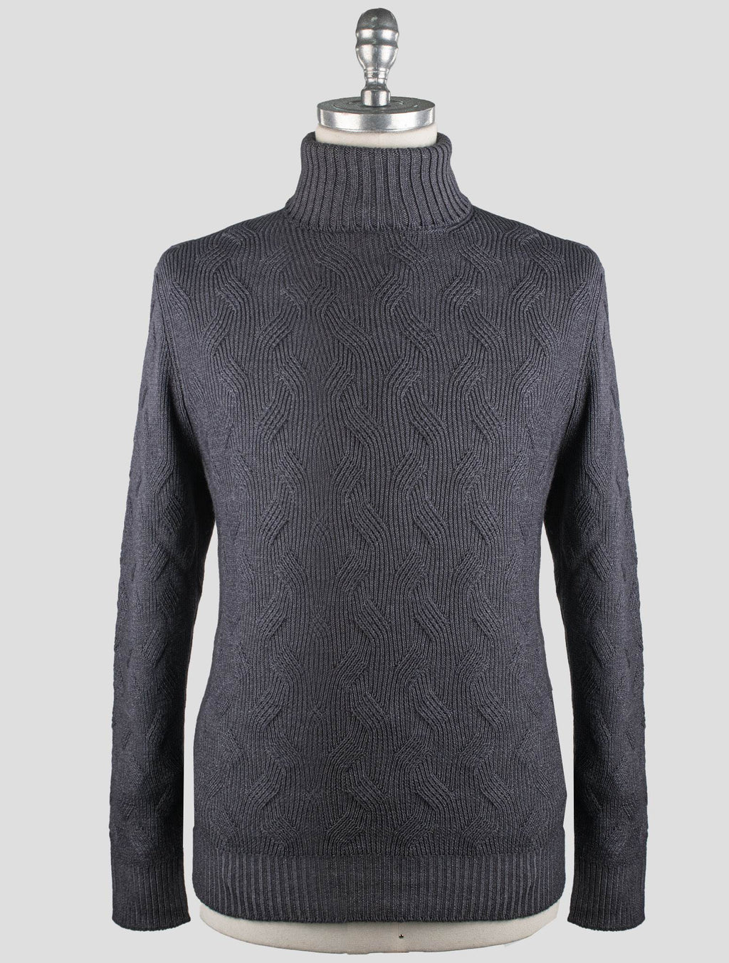 Gran Sasso Blue Virgin Wool Sweater Turtleneck