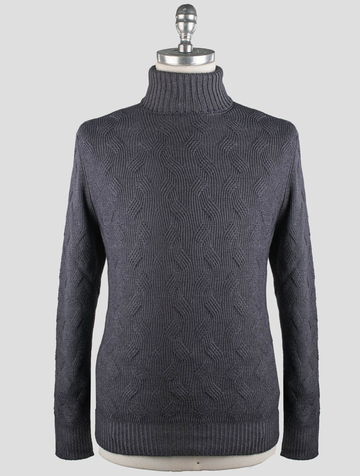 Gran Sasso Blue Virgin Wool Sweater Turtleneck