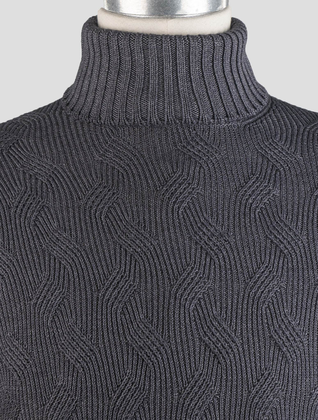 Gran Sasso Blue Virgin Wool Sweater Turtleneck