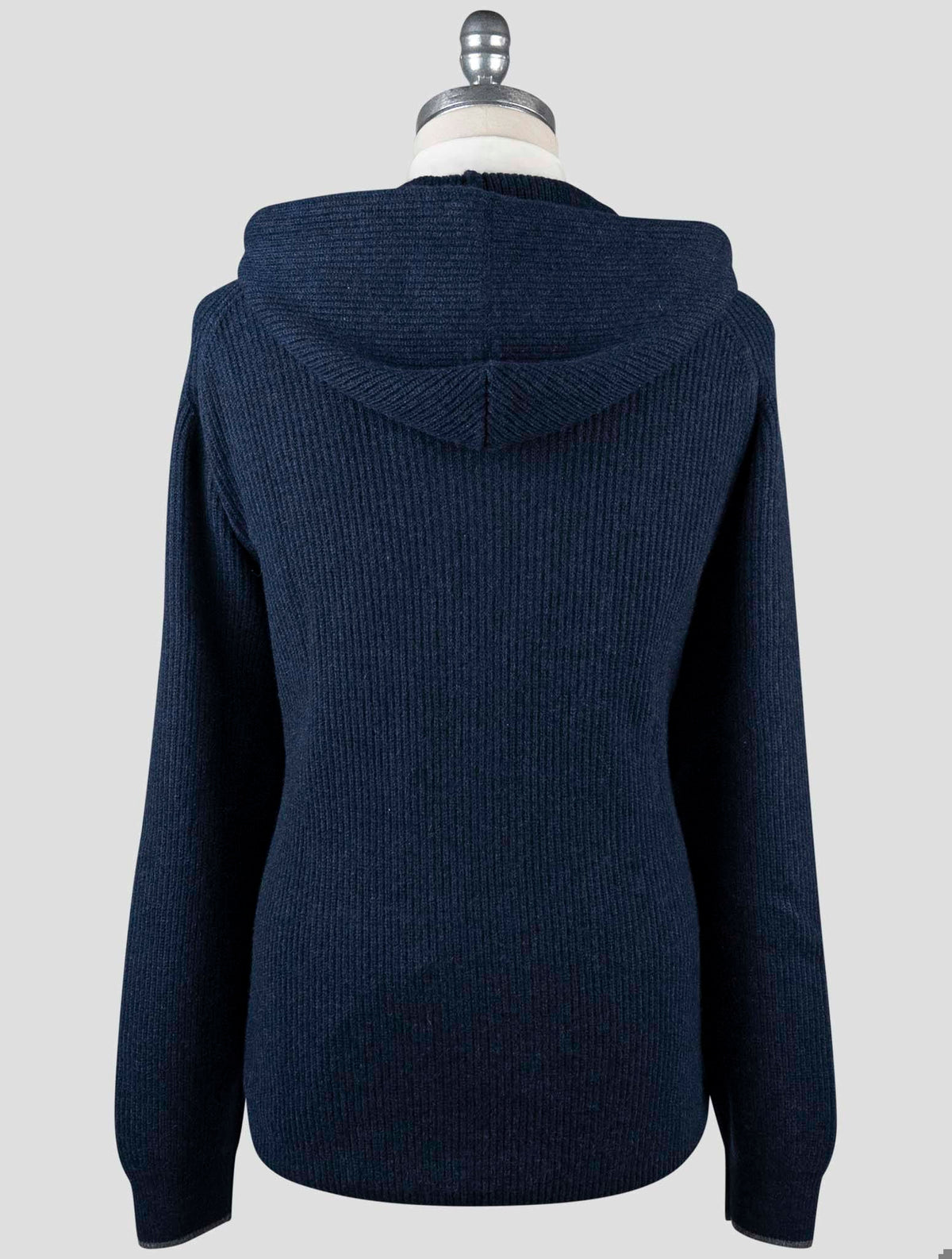 Gran Sasso Blue Cashmere Sweater Full Zip Hoodie