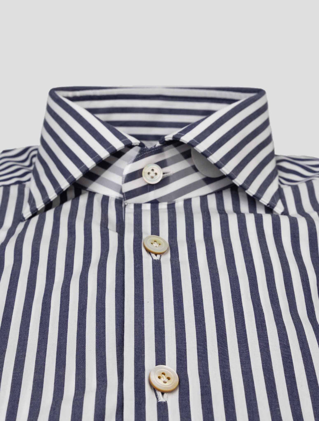 kiton Blue White Cotton Shirt 2