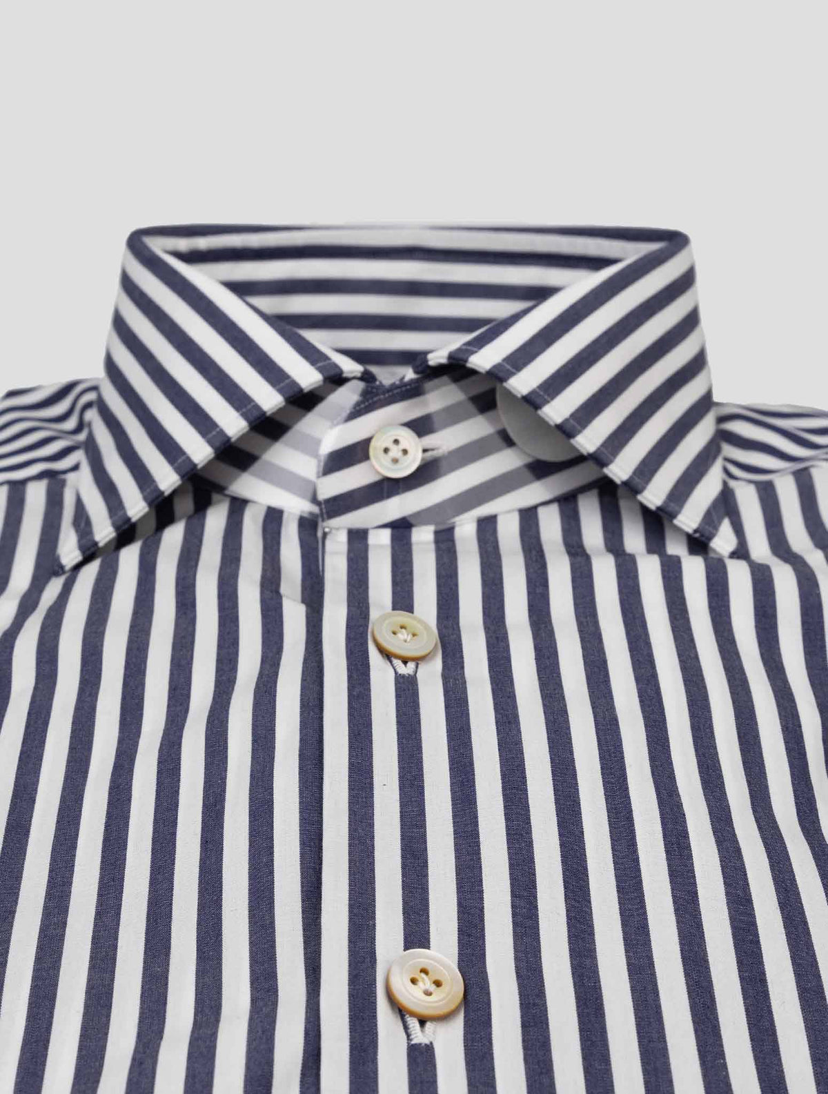kiton Blue White Cotton Shirt 2