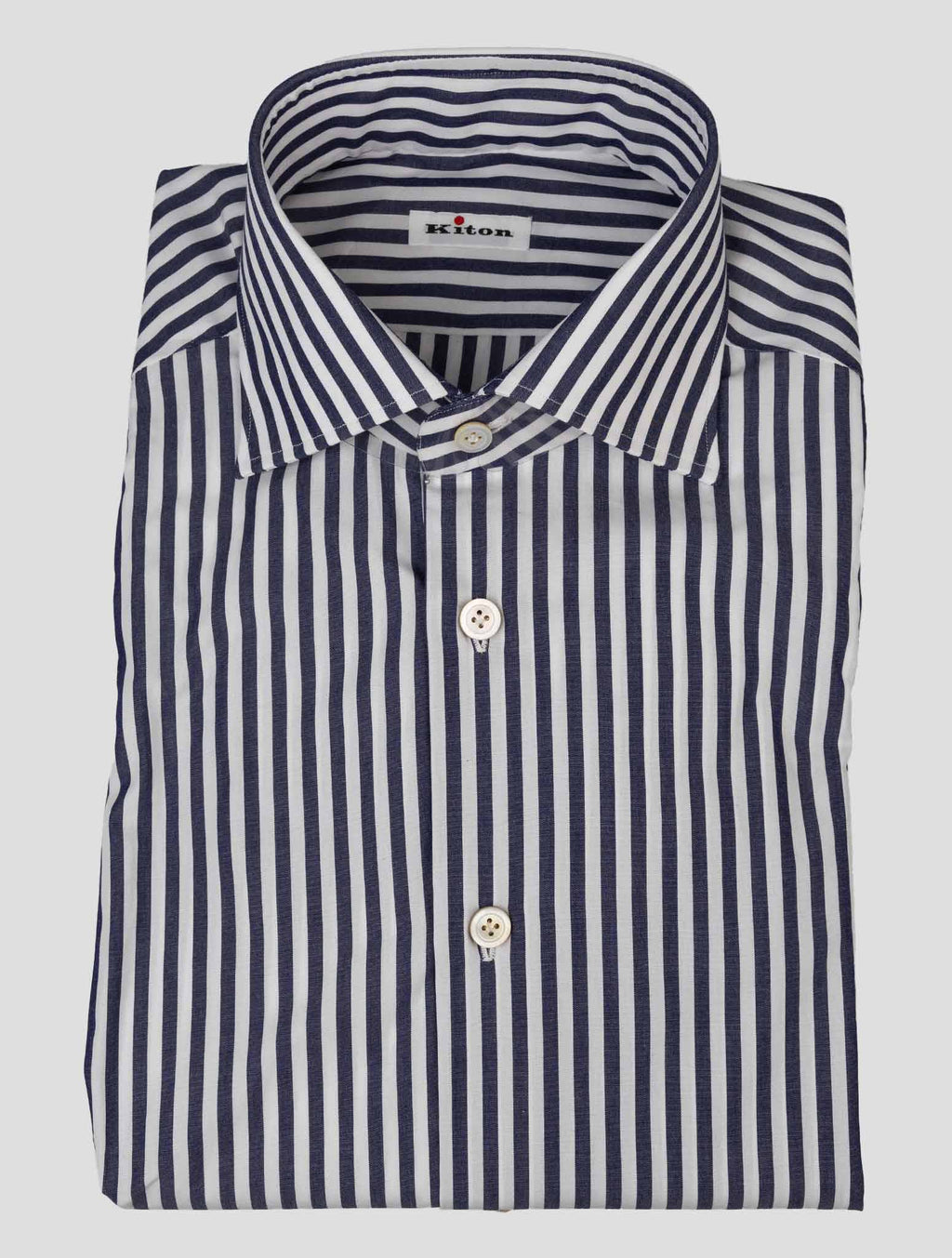 kiton Blue White Cotton Shirt 3