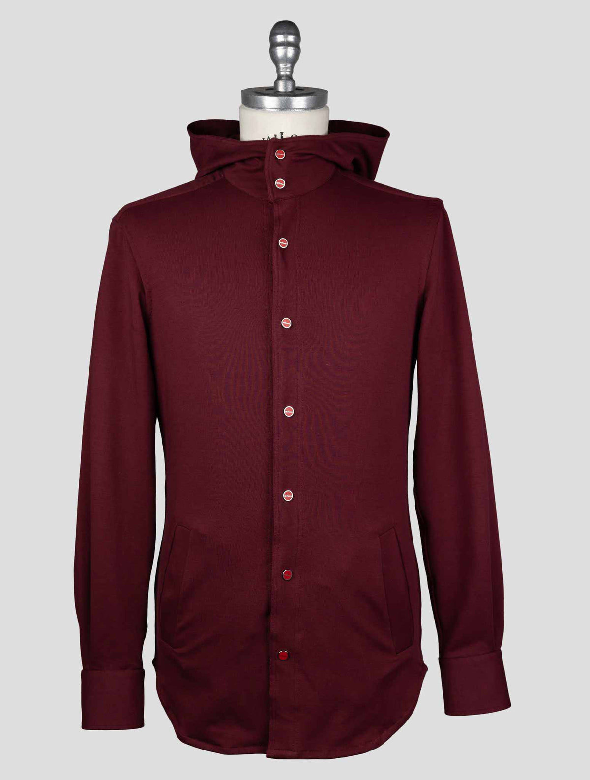 Kiton Burgundy Cotton Ea Shirt Mariano 1