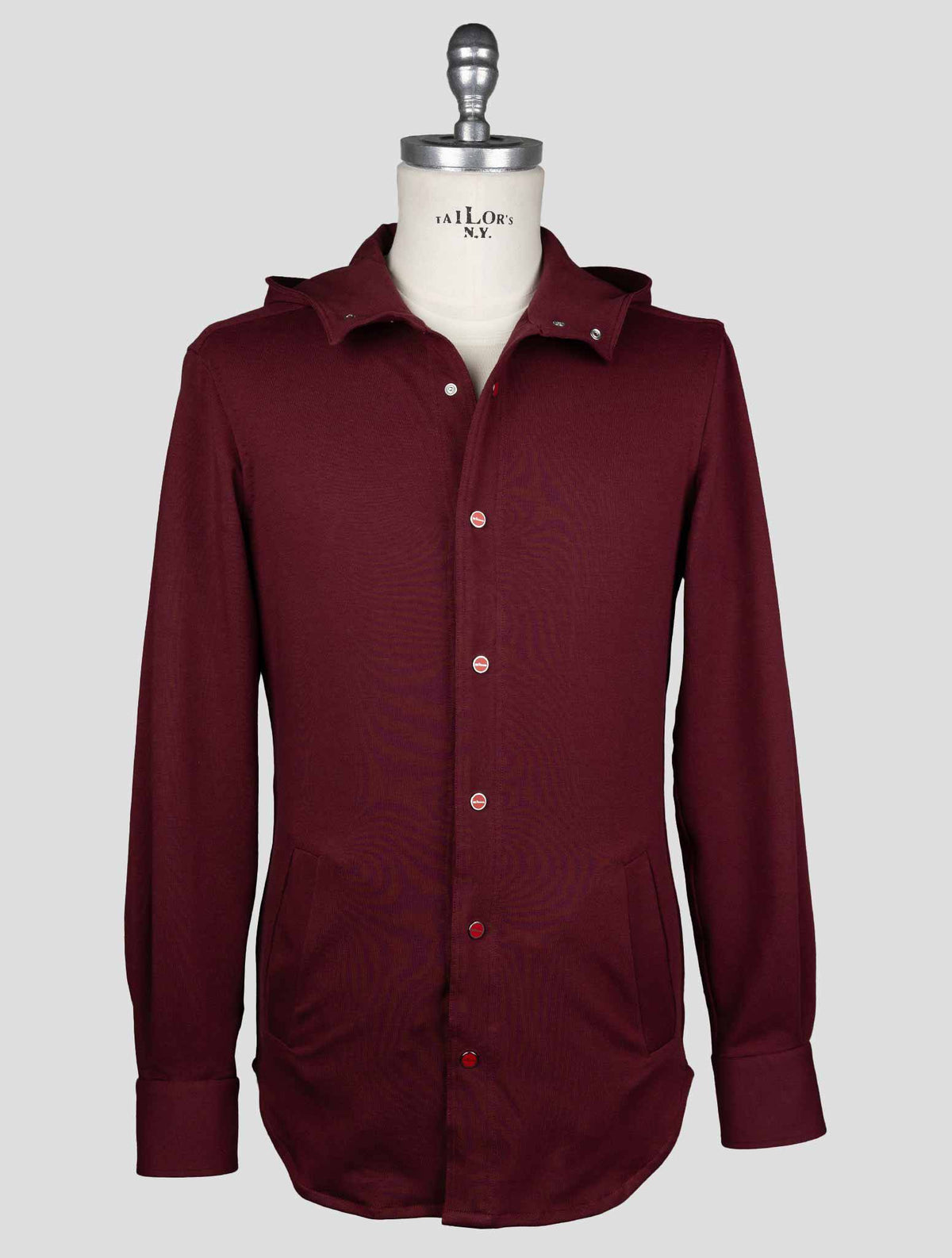 Kiton Burgundy Cotton Ea Shirt Mariano 2